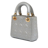 Mini Metallic Lambskin Cannage Lady Dior